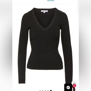 CALLIE SWEATER IN BLACK - V NECK LONG SLEEVE TOP